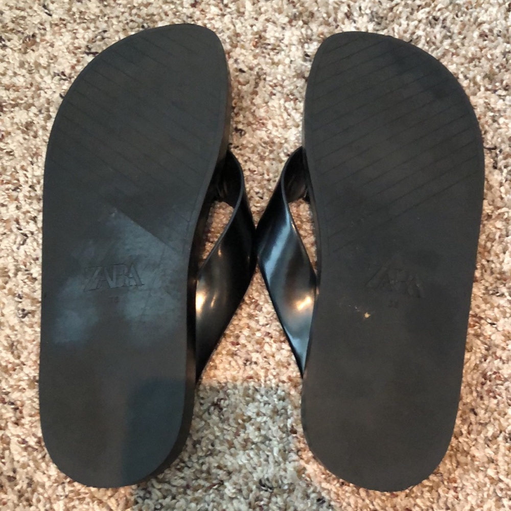 Zara | Black Minimalist Sandals Size 7.5/38 - Picture 5 of 8